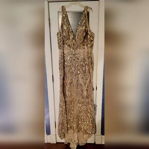 Elegant Gold Evening Gown